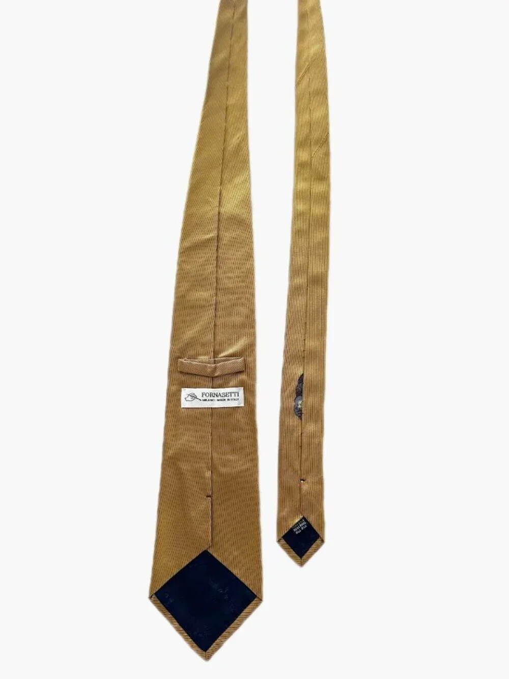 Vintage Fornasetti Milano Gold Silk Necktie Surrealist Pansy Eye Made in Italy